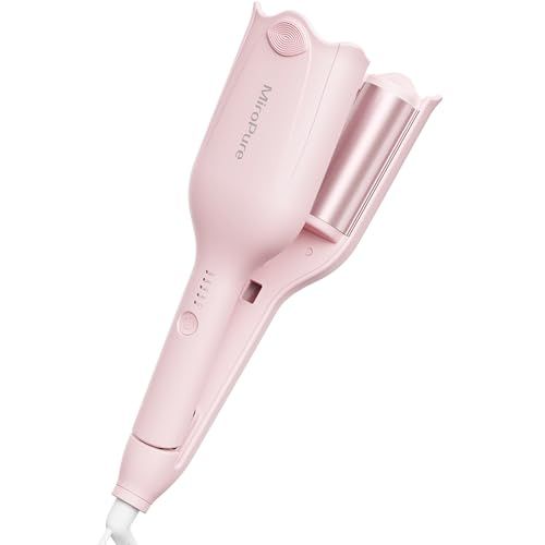 MiroPure ヘアアイロン カール ウェーブアイロン 34? 挟むだけで可愛い カールアイロン 実現 140℃?200℃ 千万級マイナスイオン吹出 やけど防止 初心者向けカールアイロン プレゼントも最適 海外対応 PSE認証済 日本語取扱 c1a22954