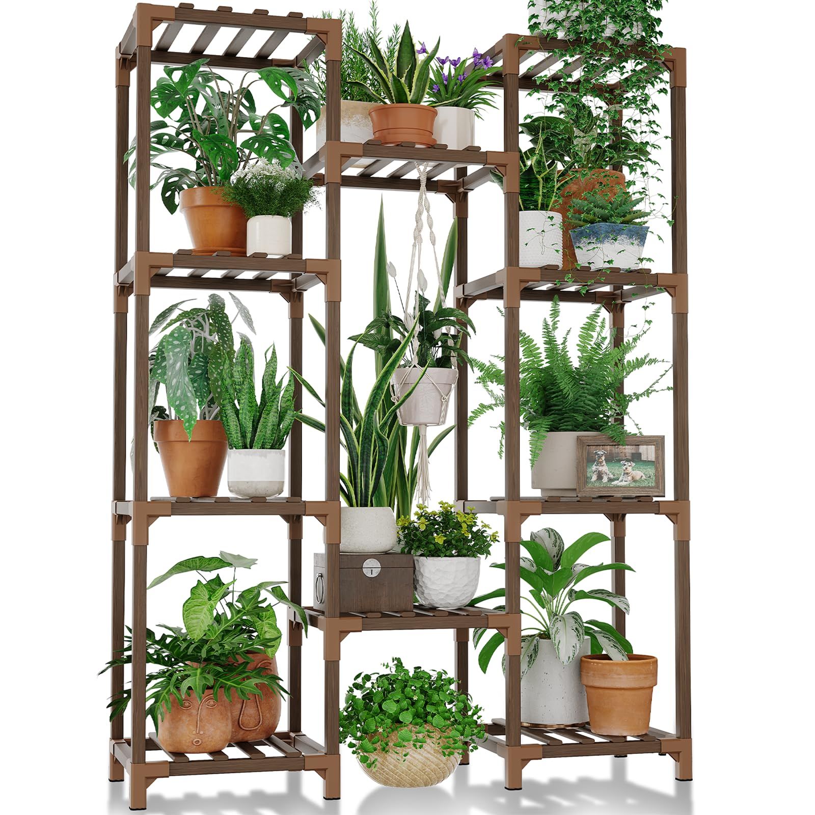 Bamworld フラワースタンド 室内屋外 大型 プランタースタンド 園芸 観葉植物 台 木製花台 ガーデンラック 植物 棚 植木鉢台 ガーデン ベランダas 6f38575e