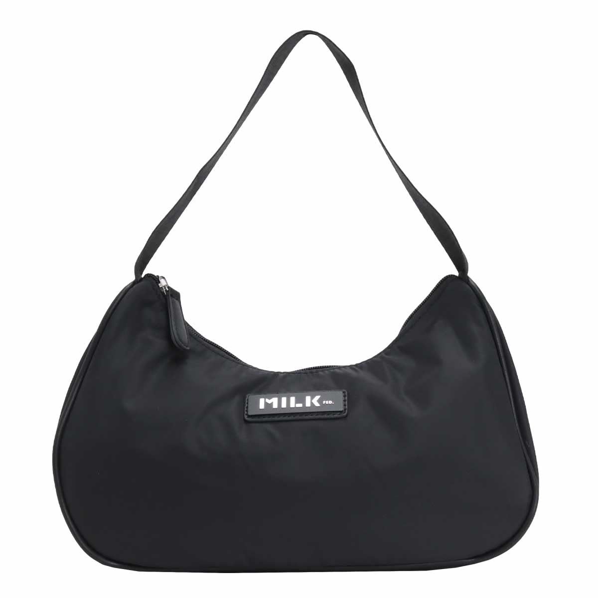 新品 [ミルクフェド] トートバッグ LOGO PLATE HANDBAG レディース BLACK
