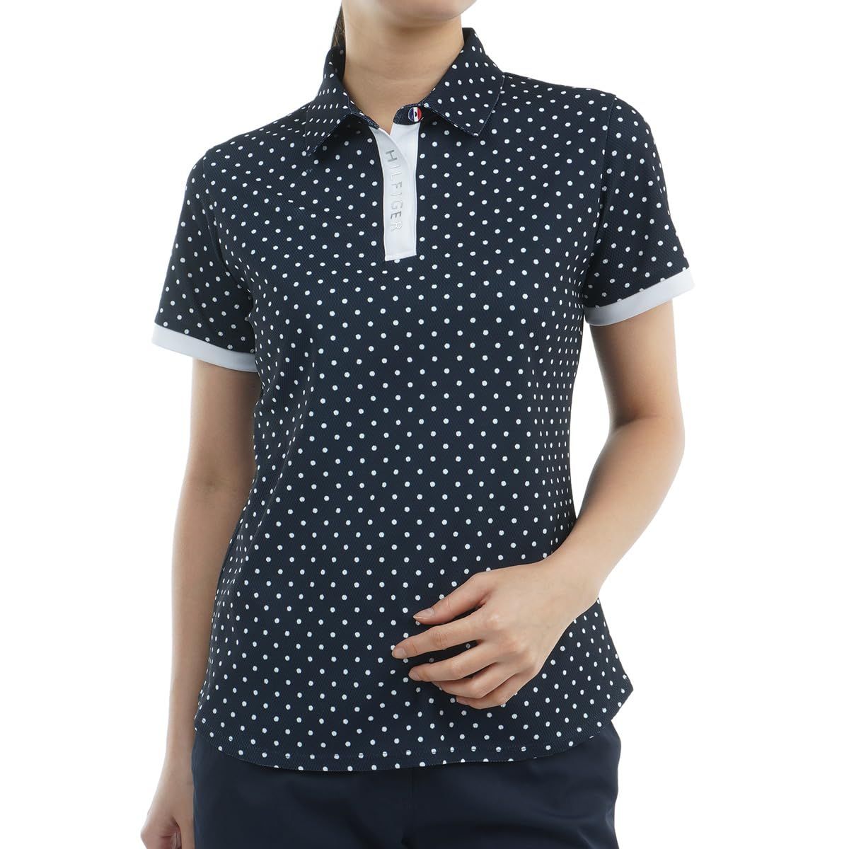 新品 TOMMY HILFIGER GOLF(トミーヒルフィガー ゴルフ) ドット&フラワープリント 半袖シャツ THLA506