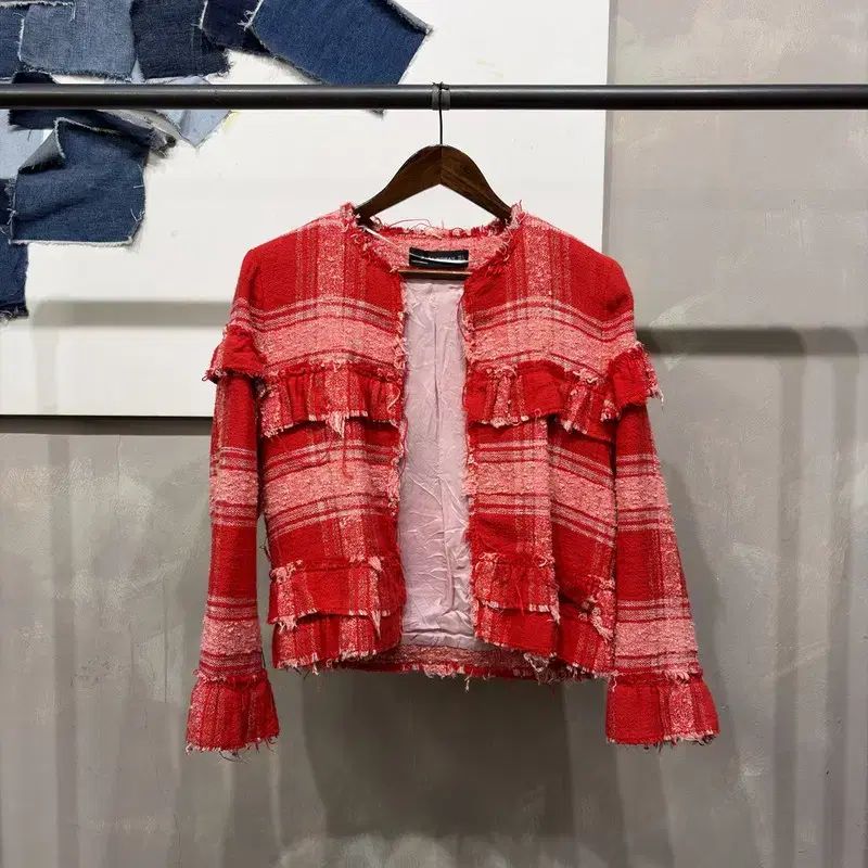 (85) ザラ ZARA レディース カジュアル フリル オープン ツイード ジャケット 5,016円
