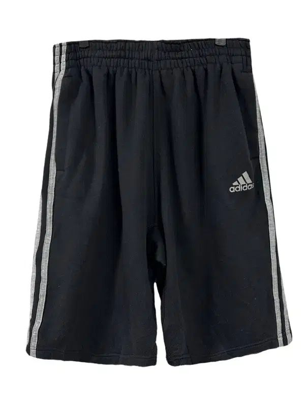 L ADIDAS アディダス 3本線バンディング スウェット ショーツ ブラック