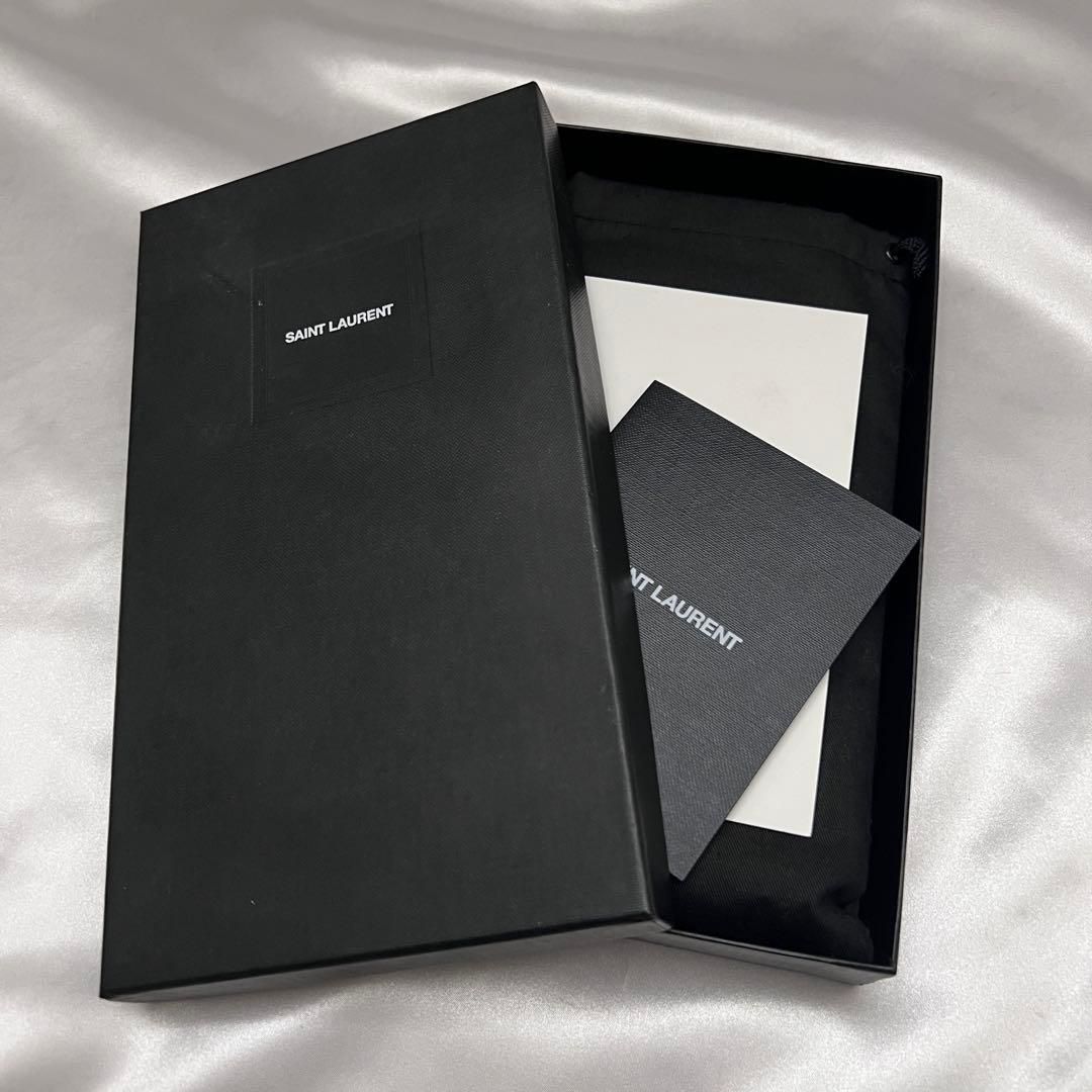 美品 SAINT LAURENT サンローラン 長財布 キャビアスキン 箱付き ◇箱袋付き超美品◇サンローラン 長財布 キャビアスキン ラウンド