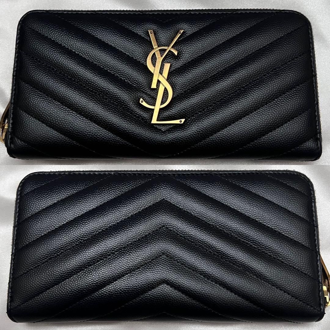 ◇箱袋付き超美品◇サンローラン 長財布 キャビアスキン ラウンド ◇箱袋付き超美品◇サンローラン 長財布 キャビアスキン ラウンド