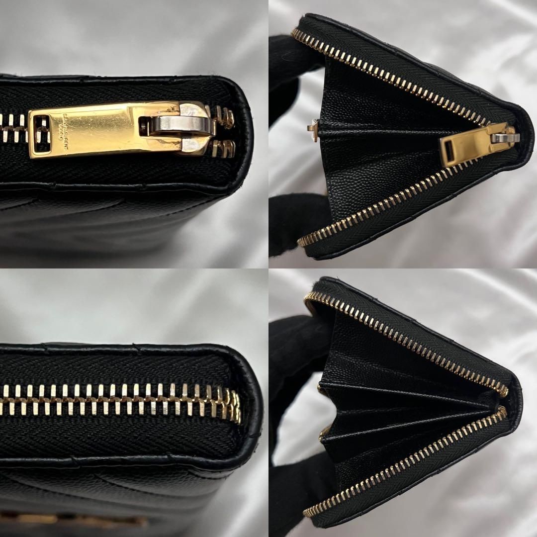 ◇箱袋付き超美品◇サンローラン 長財布 キャビアスキン ラウンド