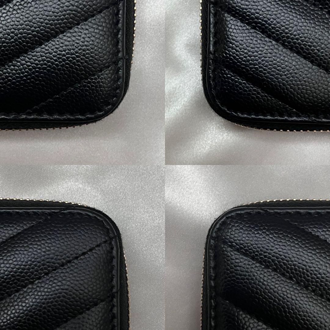 ◇箱袋付き超美品◇サンローラン 長財布 キャビアスキン ラウンド