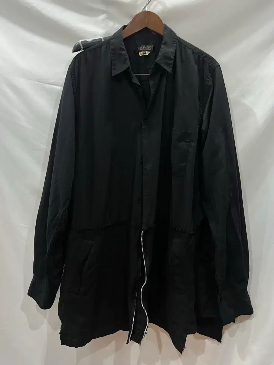 正規品 コム・デ・ギャルソン ブラック シャツ トラッカー ジップアップ XXL