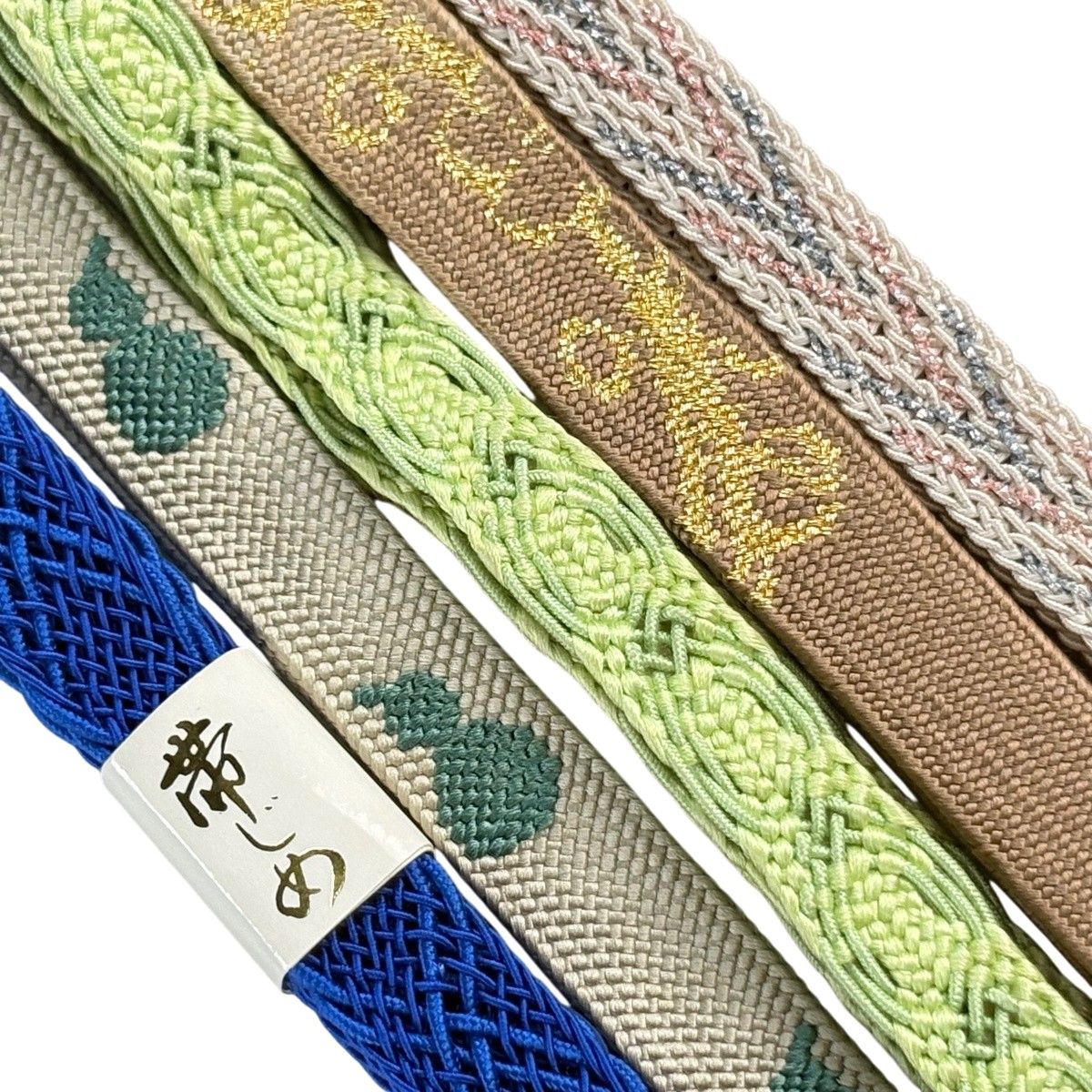 帯締め 優品 帯締め5本セット 青 正絹 和装小物 【中古】