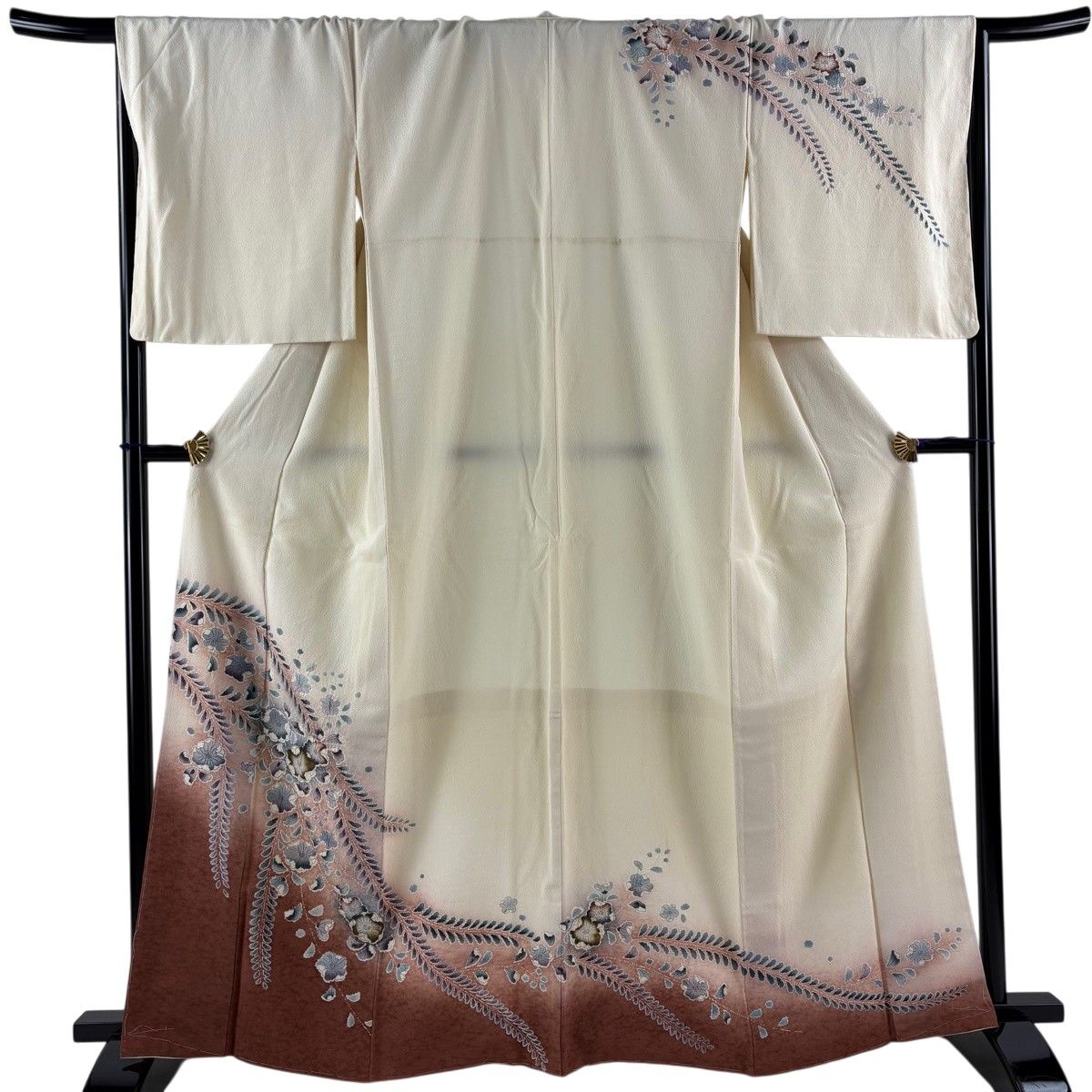 訪問着 身丈163.5cm 裄丈68.5cm L 袷 辻ヶ花 金彩 ぼかし クリーム 正絹 名品 【中古】