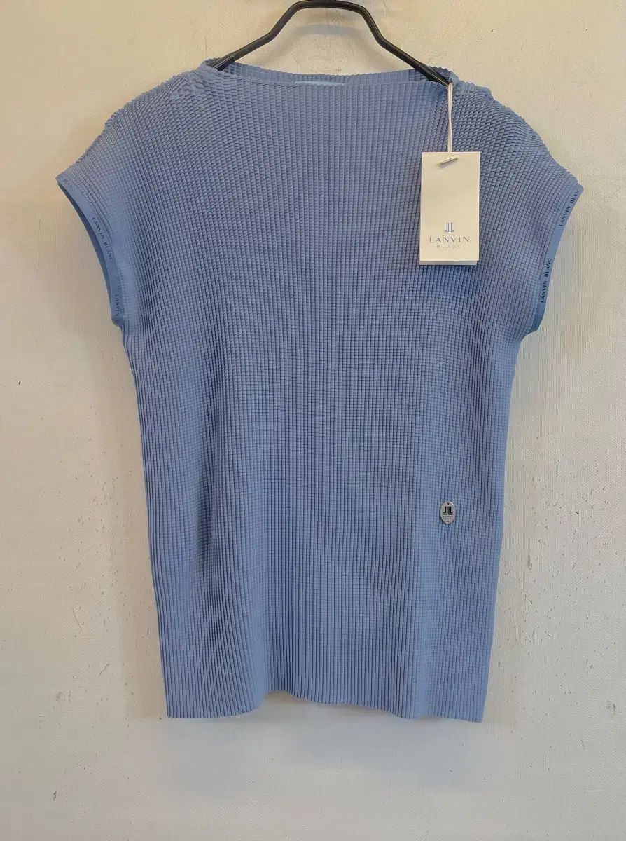 新品 ハン(HAN) ザ・ハンドサム LANVIN BLANC プリーツトップス 半袖ニット キャップスリーブレス トップス:) 定価50万円 39,434円