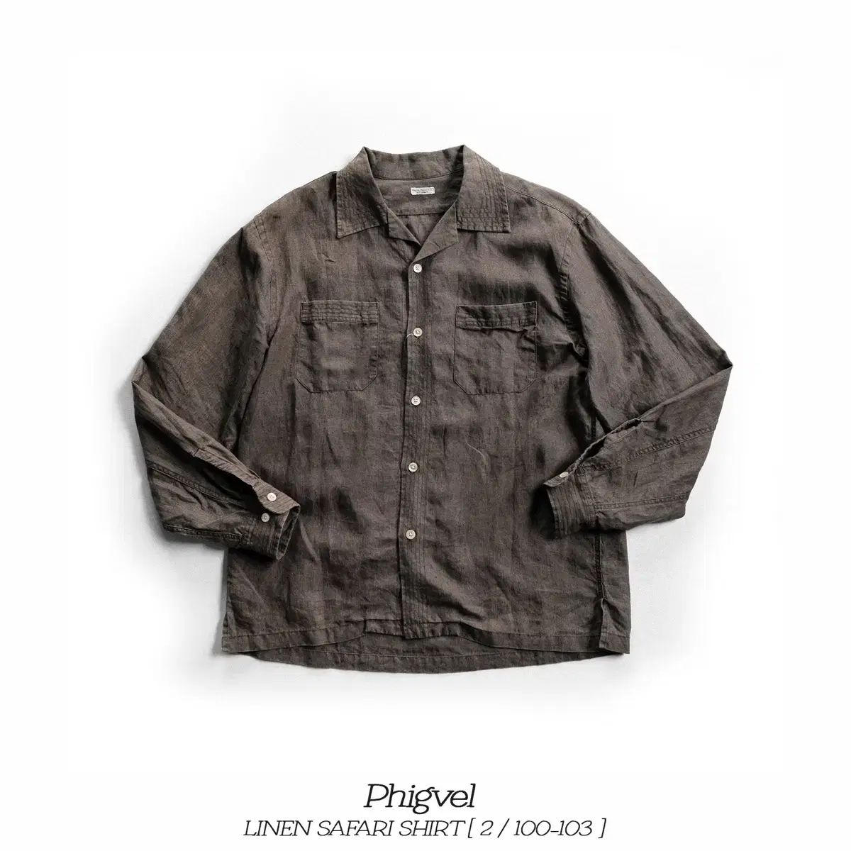 Phigvel (フィグベル) リネン サファリ シャツ サイズ2