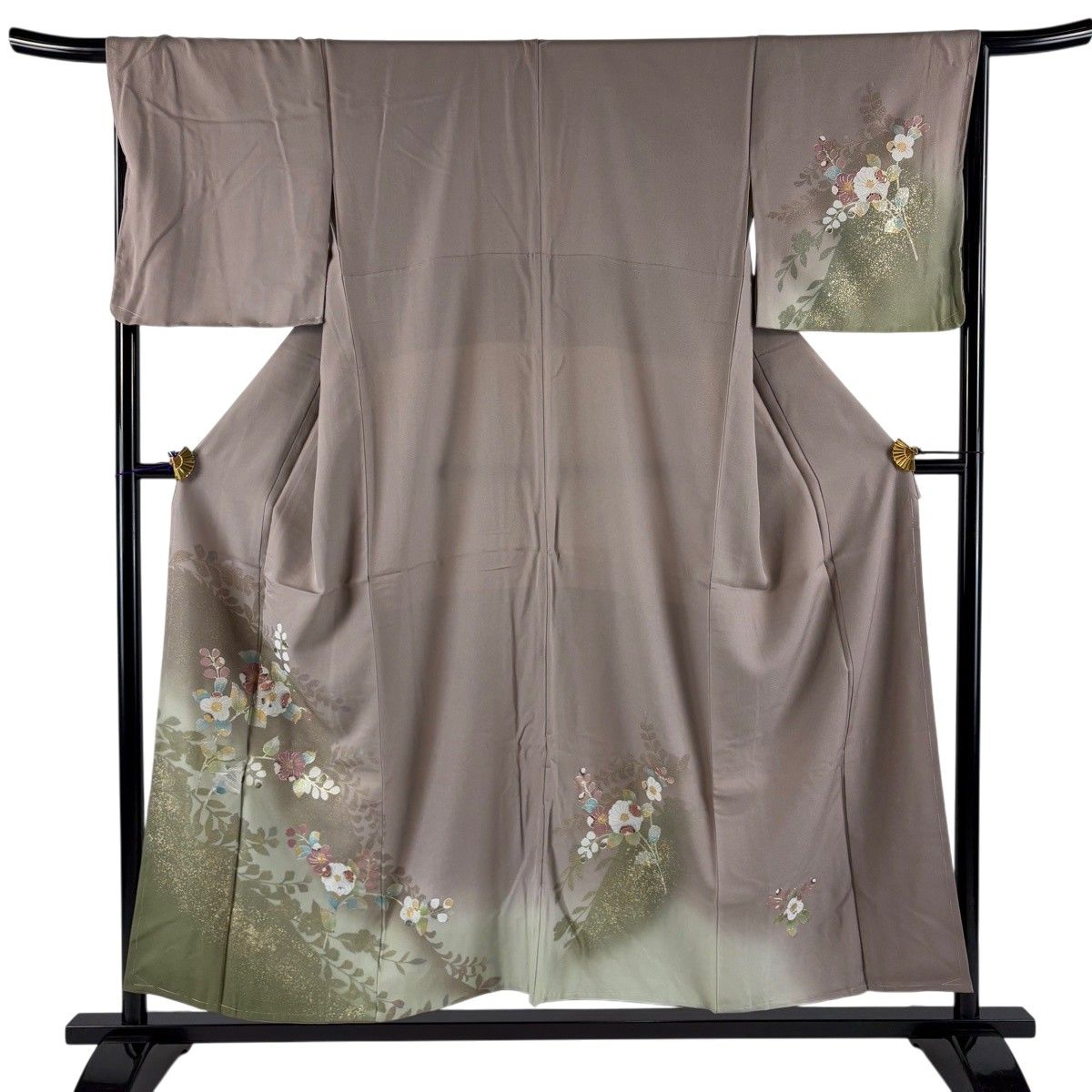 美品 訪問着 身丈165cm 裄丈68cm L 袷 前田仁仙 落款あり 草花 青海波 
