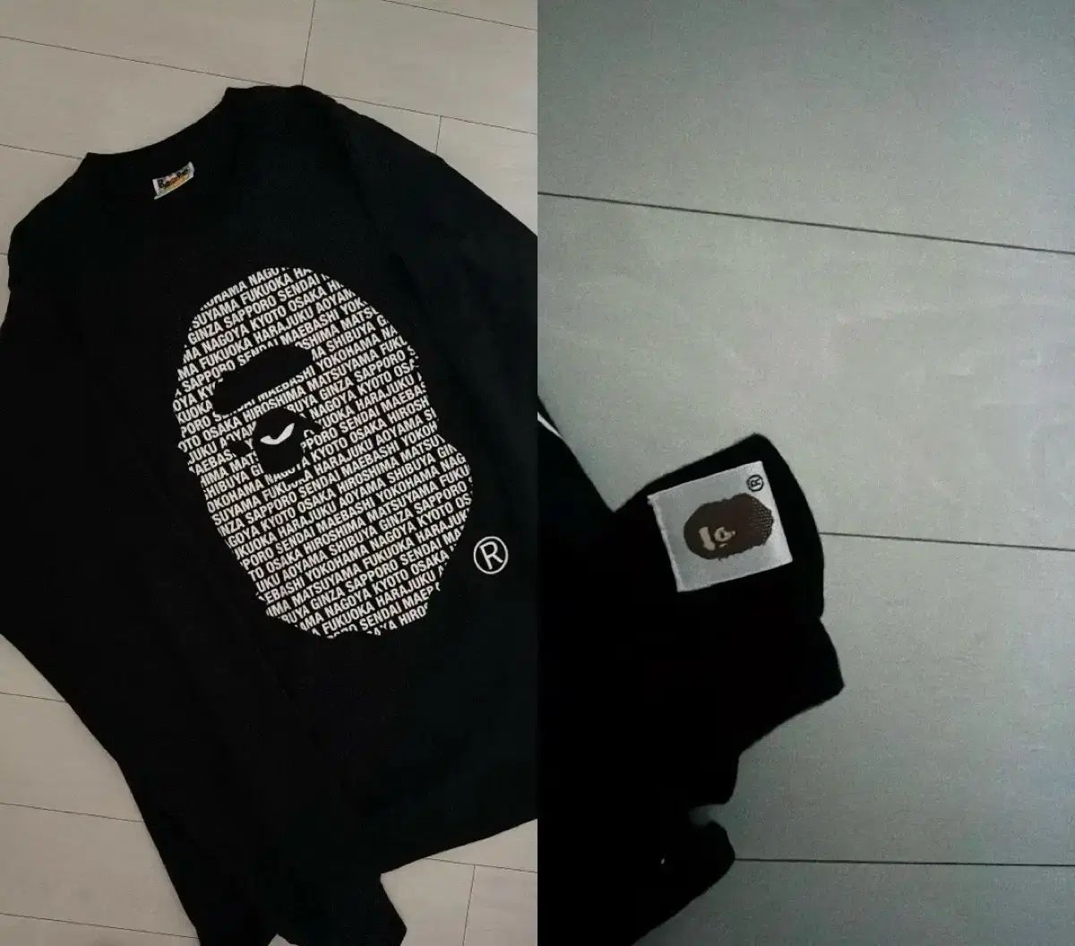 A BATHING APE アベイシングエイプ ロングスリーブ ブラック L
