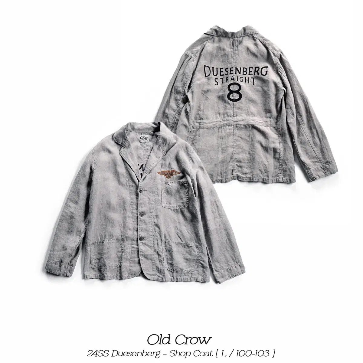 オールドクロウ 24SS デュッセンバーグ ショップコート ジャケット Lサイズ