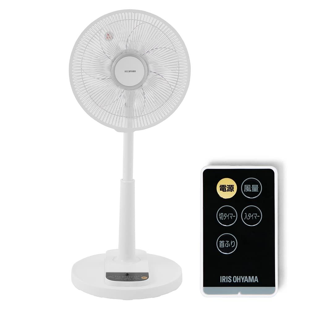 アイリスオーヤマ 扇風機 DCモーター 静音 タイマー付 リモコン付 首振り 7枚羽 ソフト気流 風量4段階 LFD-306L ホワイトpms 25640c3e