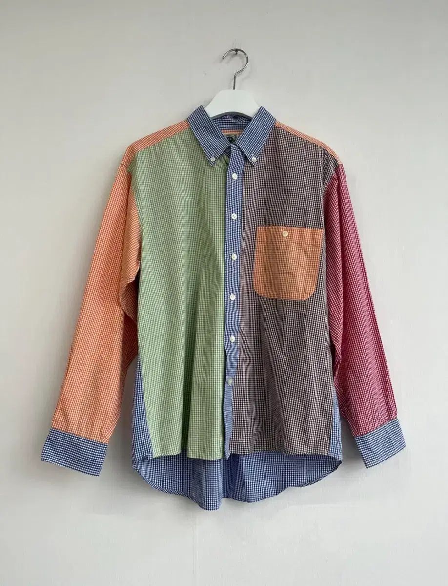 スマイル バイカラー ギンガム CHECK シャツ