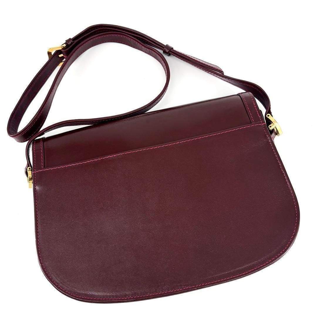 Cartier カルティエ マストライン ゴールド金具 ボルドー ロゴ 斜め