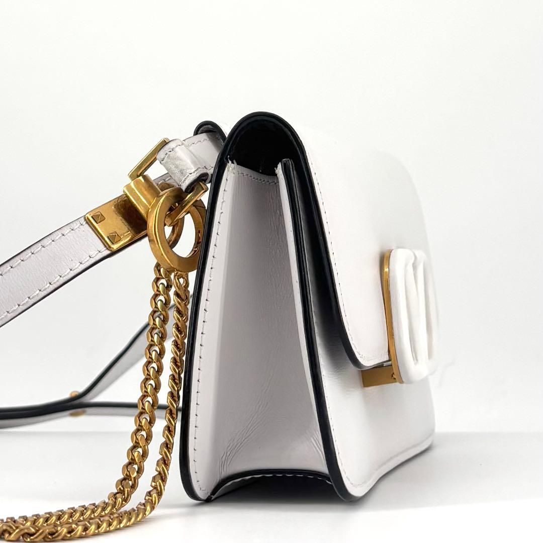 VALENTINO ヴァレンティノ Vスリング レザー ゴールド金具 ショルダー