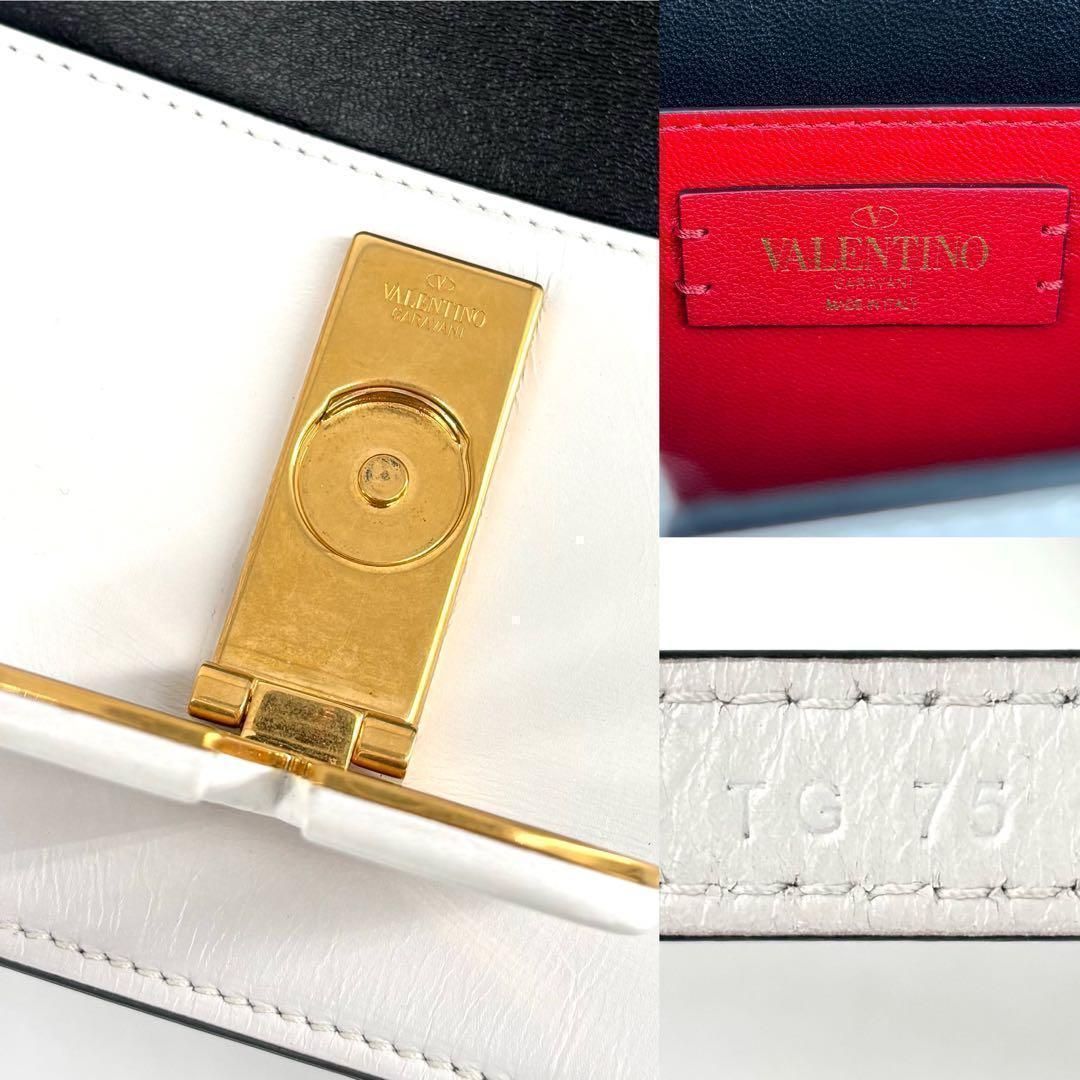 VALENTINO ヴァレンティノ Vスリング レザー ゴールド金具 ショルダー