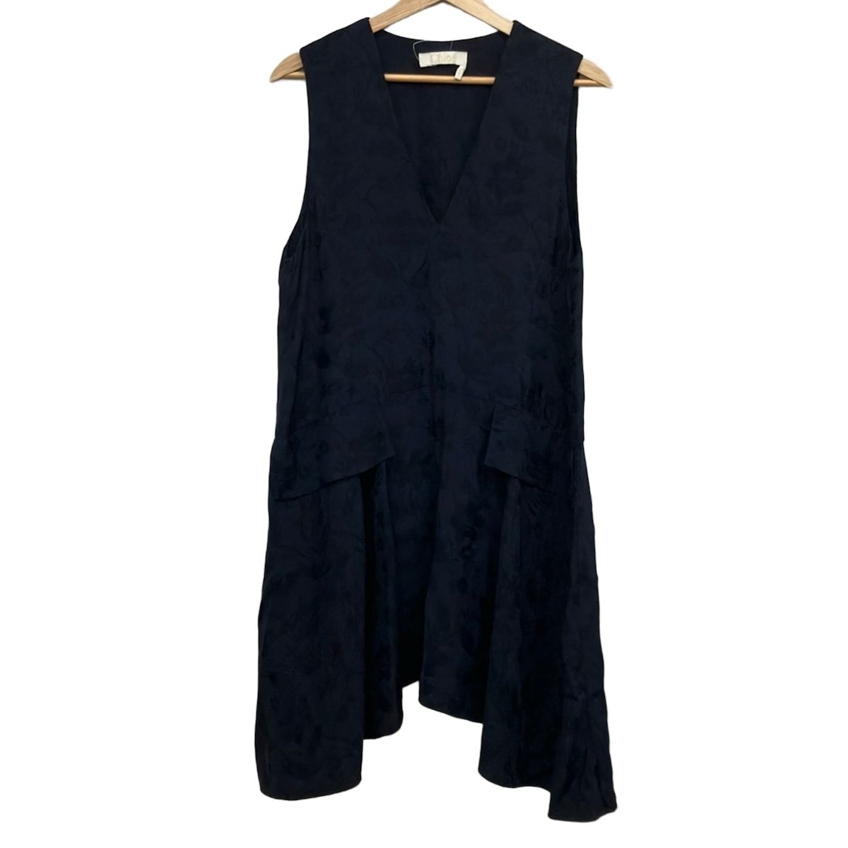 Chloe(クロエ) ワンピース サイズ36 S レディース美品 - ネイビー ノースリーブ/ひざ丈