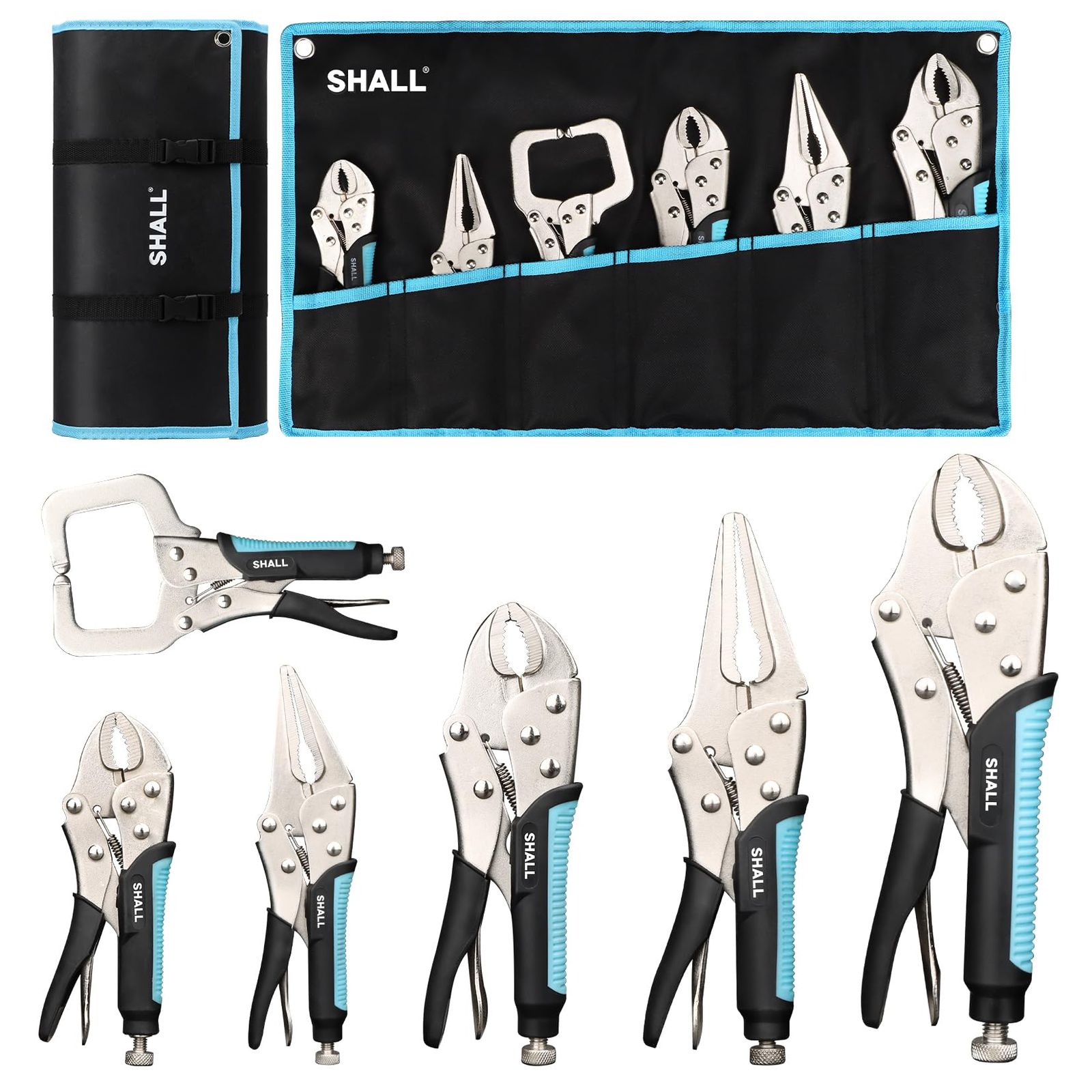 SHALL 6PCロックプライヤー、バイスグリッププライヤーセット、5