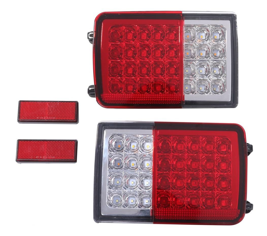 スズキ 用 32連 LED テールランプ ライト 左右セット 流れる ウインカー シーケンシャル 純正 交換 カプラーON エブリイ DA64V DA17V マツダ スクラム 日産 クリッパー NV100系 エブリィ 外装 汎用 カスタム [レッド×クリアー]