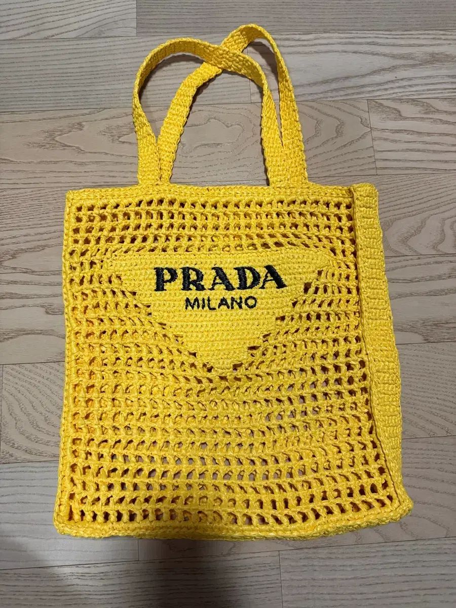 PRADA プラダ イェロー メッシュ トートバッグ