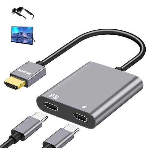 HDMI to USB C 変換アダプタ 4K@60Hz hub One Air pro2 AR スマート グラス HDMI モニター拡張アダプター Adapter ARスマートグラス Ray-N0 Air 3s/R0ki-d/TCL nxt 65fcb4cb
