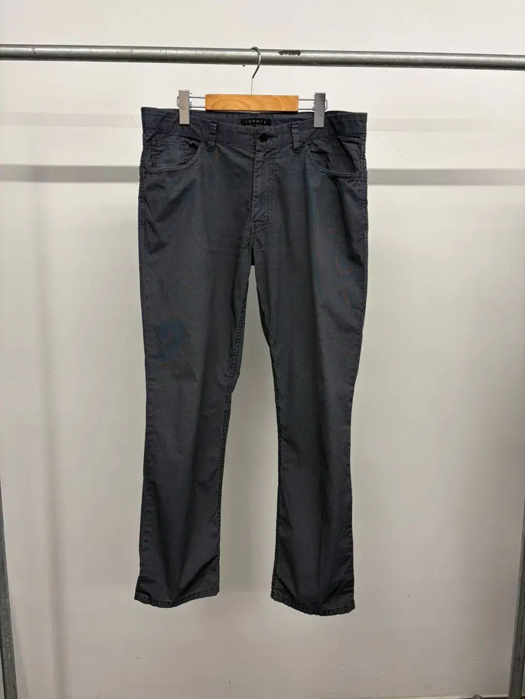 (34) メンズ Theory haydin コットン ブレンド スリム ストレート パンツ