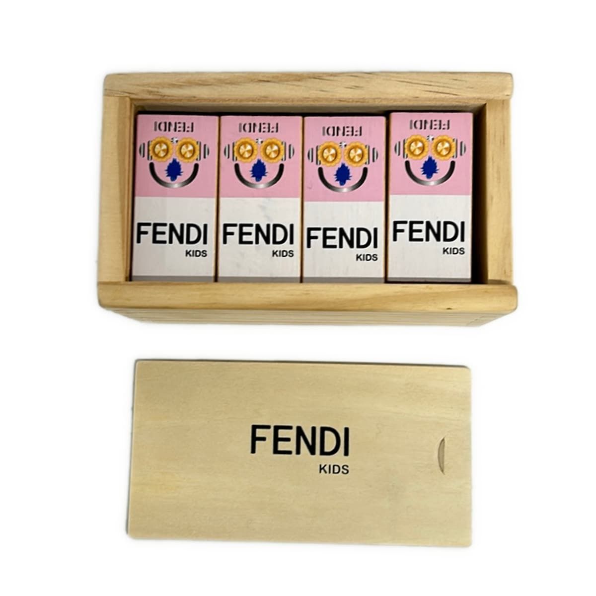 FENDI(フェンディ) 小物美品 - ピンク×ネイビー×マルチ ドミノ
