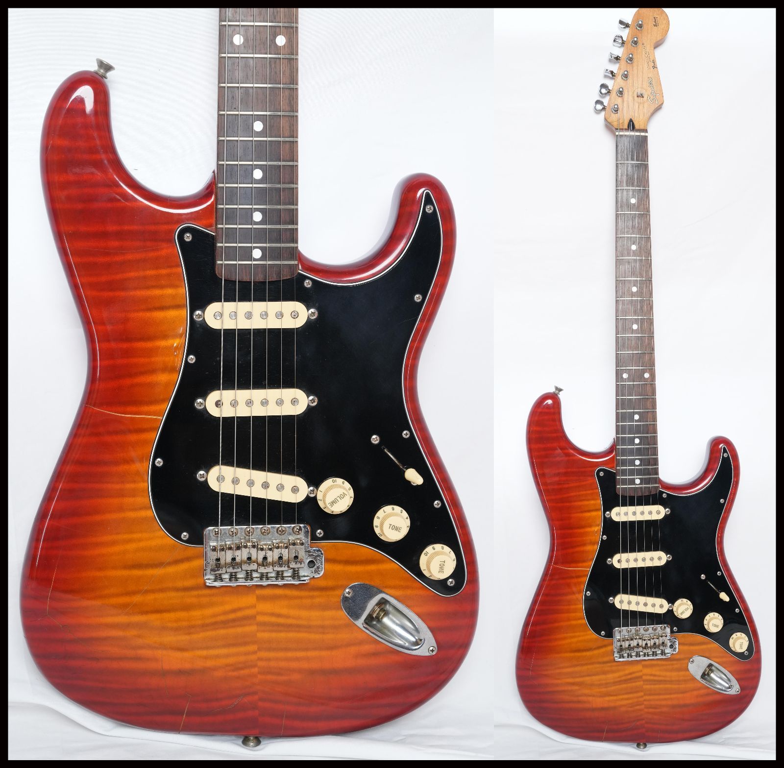 最終価格！ フレイムネックストラト Squier By Fender ☆Squier by Fender SST-39 FAS 難有り フレイムグレイン ストラト