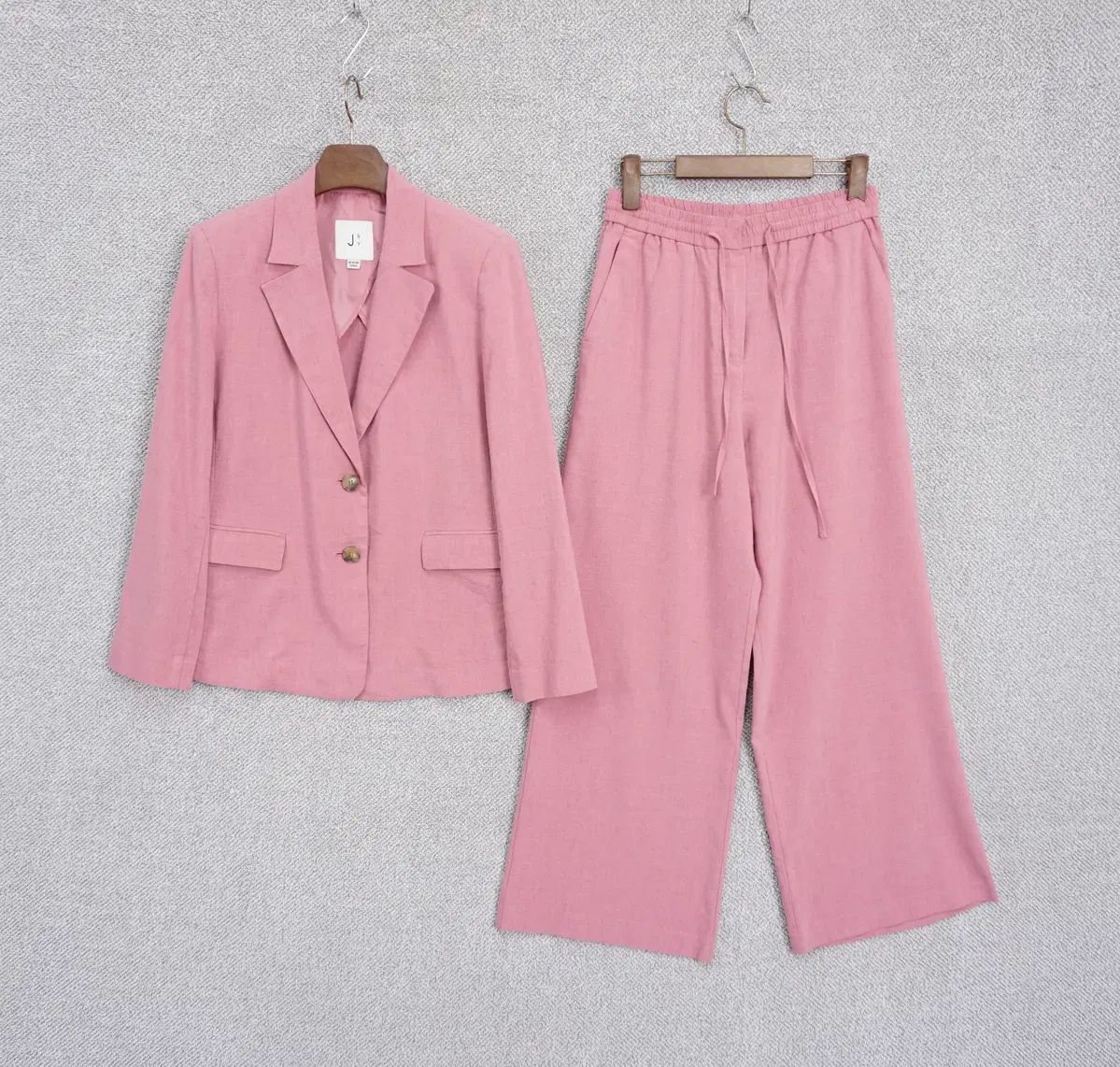 J BY 정 KUHO 22SS レディース ピンク リネン 上下セットアップ SET 66size