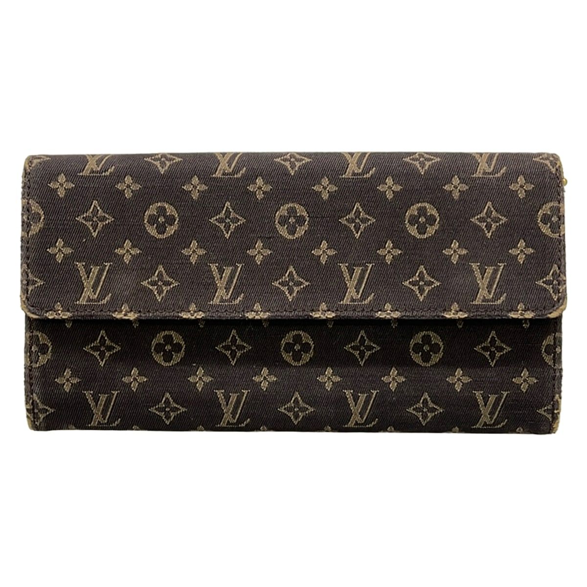LOUIS VUITTON(ルイヴィトン) 長財布 モノグラムミニラン ポルトフォイユ・サラ M95234 エベヌ コットン、リネン、レザー