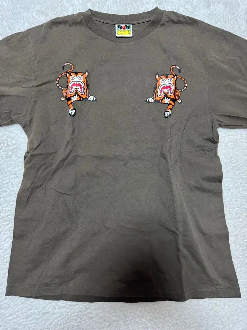 A BATHING APE アベイシングエイプ ダブル タイガー 半袖 Tシャツ ブラウン