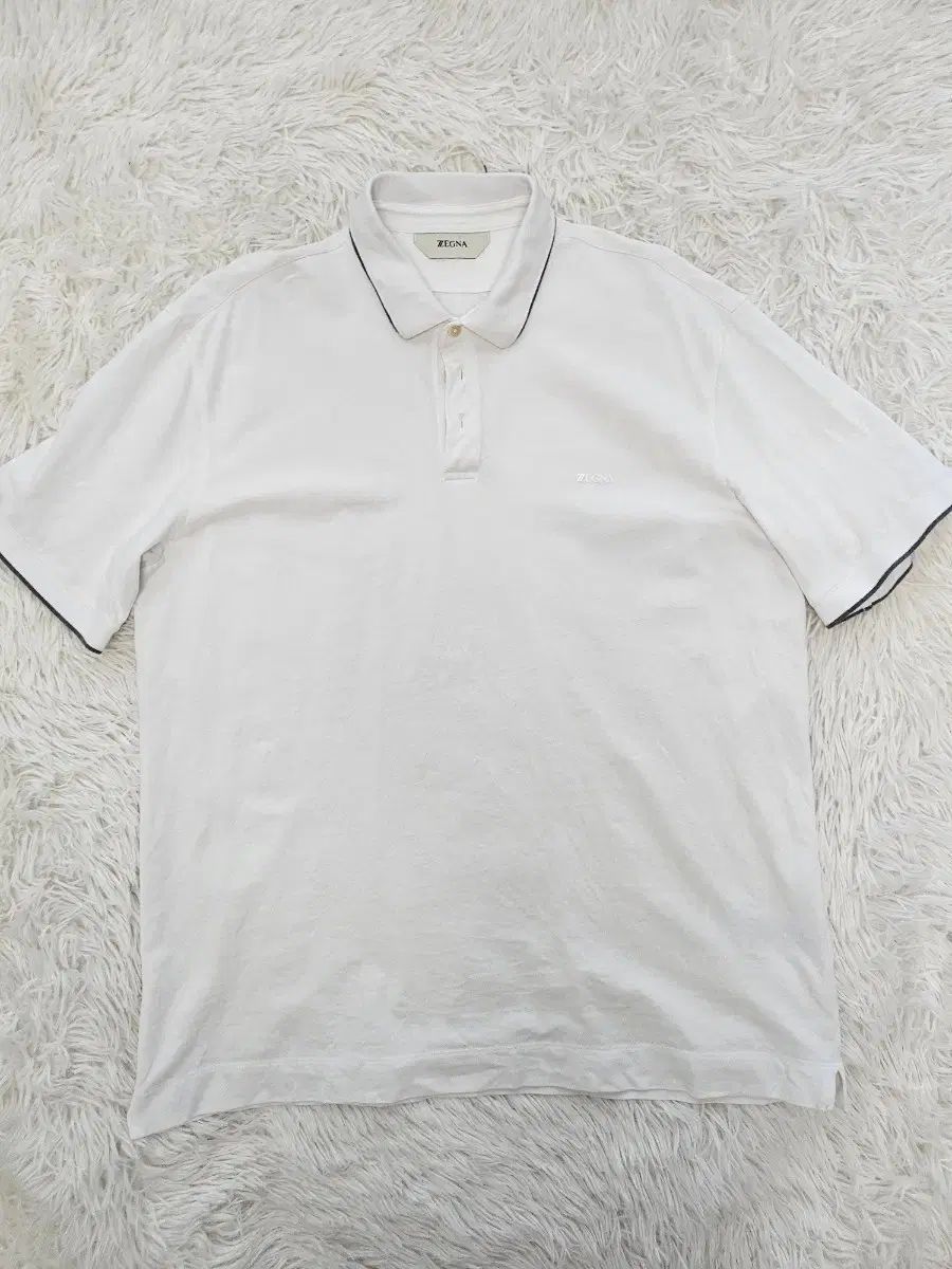 ゼニア 白 半袖 カラーTシャツ