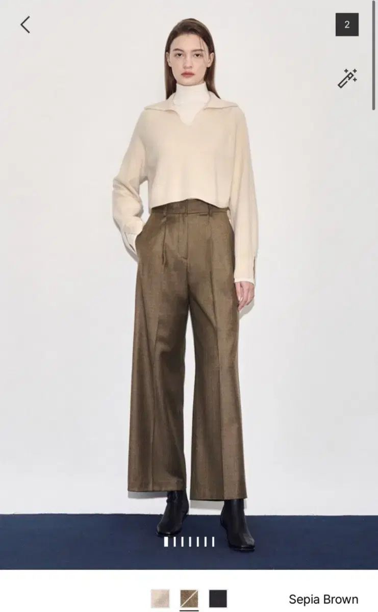 ハンサムタイム ウール バッグバンディング ワイド パンツ 23fw