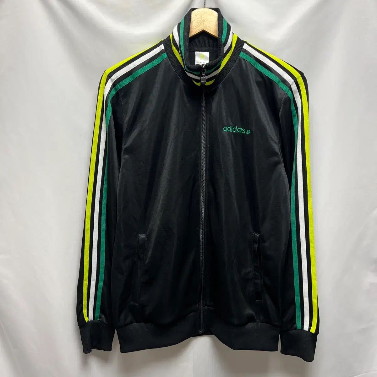 正規品/L adidas(アディダス) BECKENBAUER(ベッケンバウアー) NEO(ネオ) 蛍光 ブラック 3本線 トラックジャージ