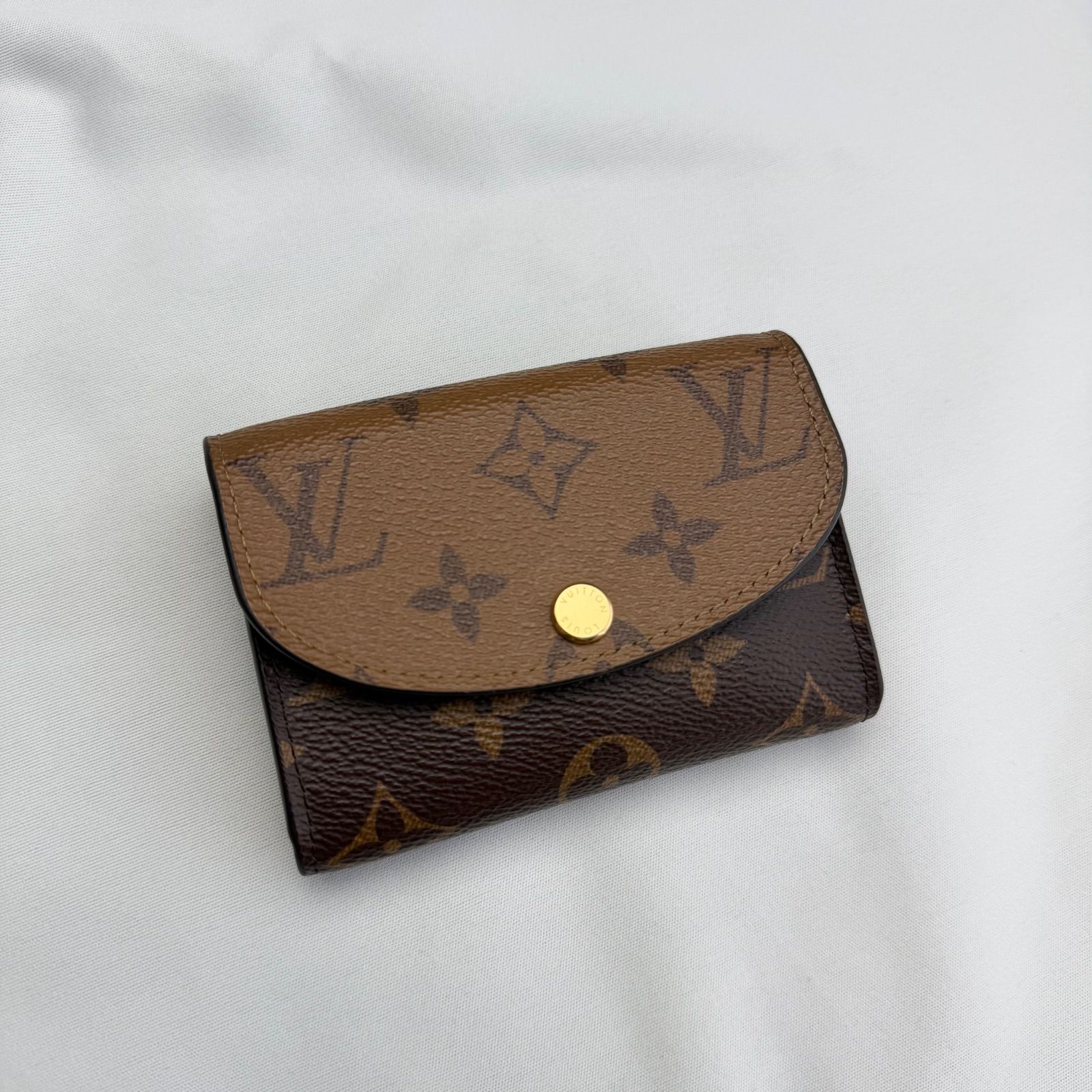【美品】LOUIS VUITTON ルイヴィトン モノグラム リバース ポルトモネ ロザリ 財布 RFID