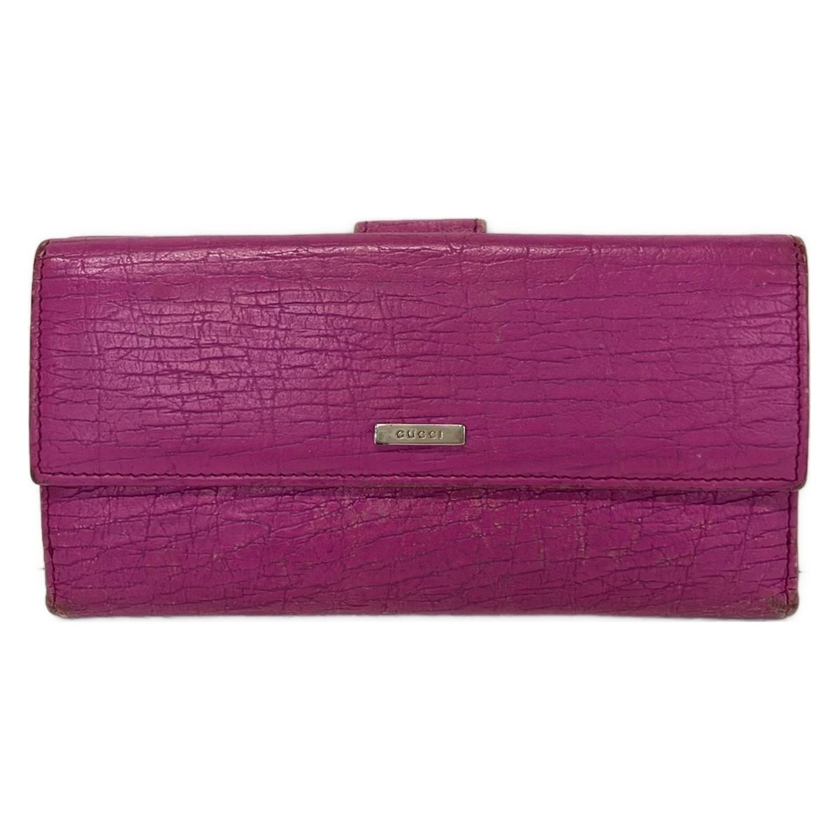 GUCCI(グッチ) 長財布 - 143389 ピンク レザー