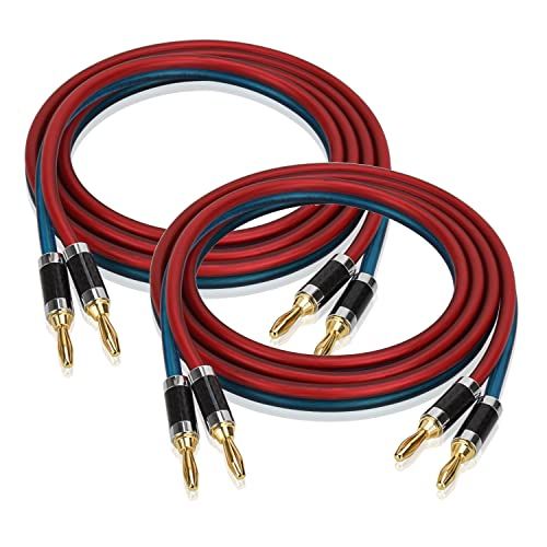【LCYOUTH】バナナプラグ付スピーカーケーブル 加工済み完成品 高純度OFC 無酸素純銅 HIFI 24k金メッキ 純銅プラグ 800芯(1.5MX2本)(沖縄・離島の方発送不可）) 7ce06fcf