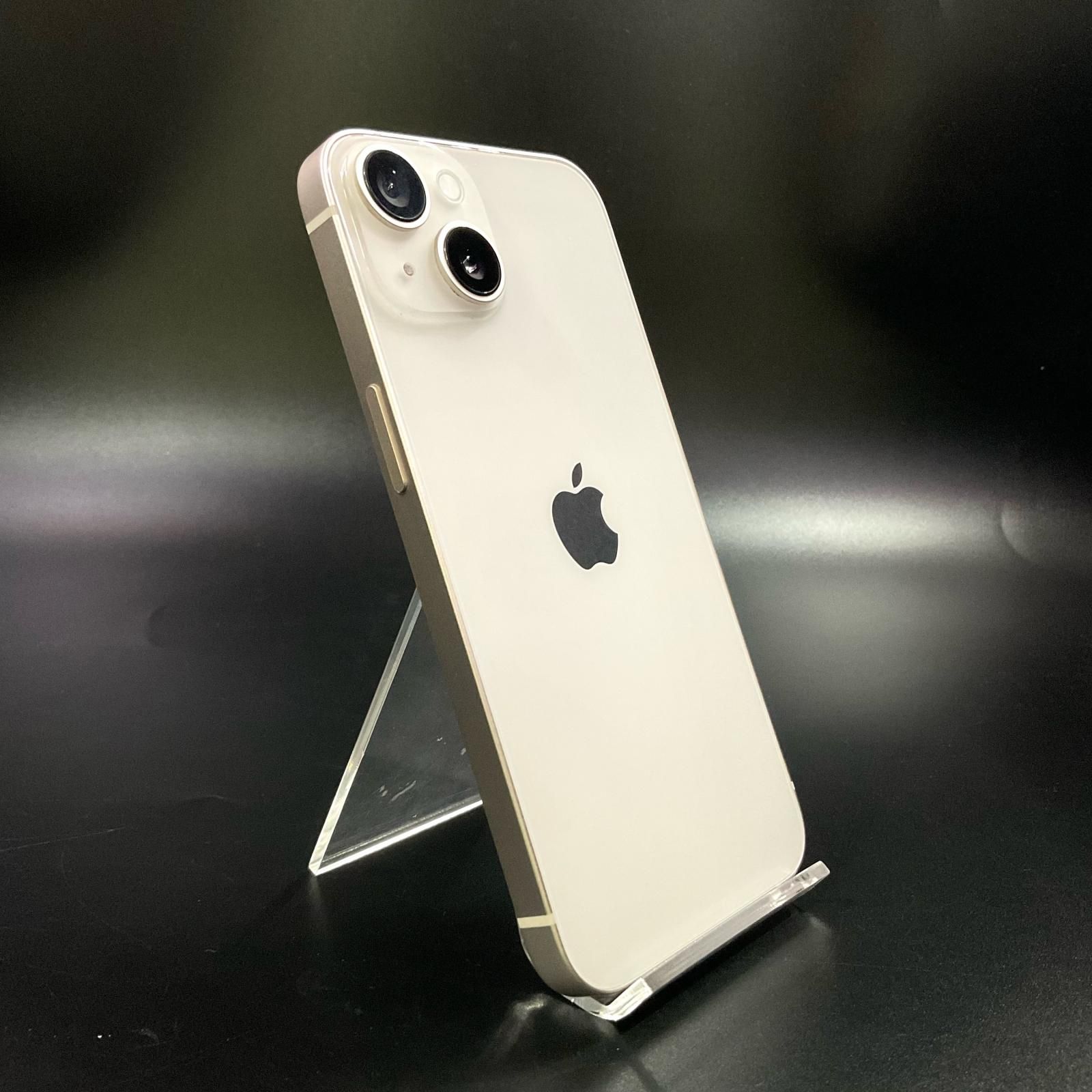 【全額返金保証】【最速発送】 iPhone 14 128GB スターライト docomo SIMフリー 白ロム 美品 動作確認済 82%