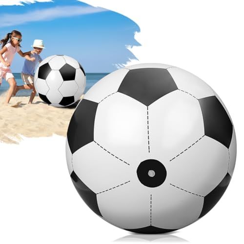 EXCEART ビーチボール 特大 80cm サッカーボール ジャンボ 巨大 水遊び 海 プール 砂浜 アウトドア レジャー イベント 運動会 大玉転がし レクリエーション 子供 大人 兼用 おもちゃ 浮き輪 (サッカー/特大サイズ)送料無料 58561865