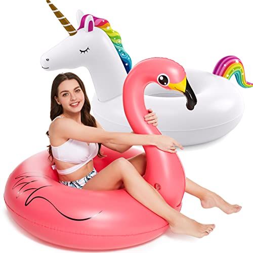 Jasonwell 浮き輪 フロート 2個セット フラミンゴ ユニコン 大人用 子供 浮き 輪 シットインフロート 海遊び 水遊び プール 海水浴 海 川 プールパーティー ビーチ スイミング 大きい 男女兼用 水遊び用ボート送料無料 62a2de2c
