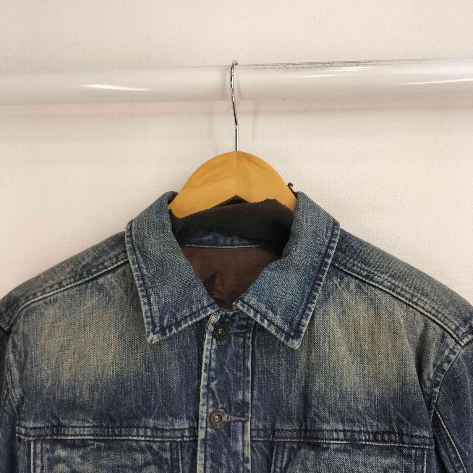 ディーゼル DIESEL バックスター刺繍 ダメージ加工 デニムジャケット 