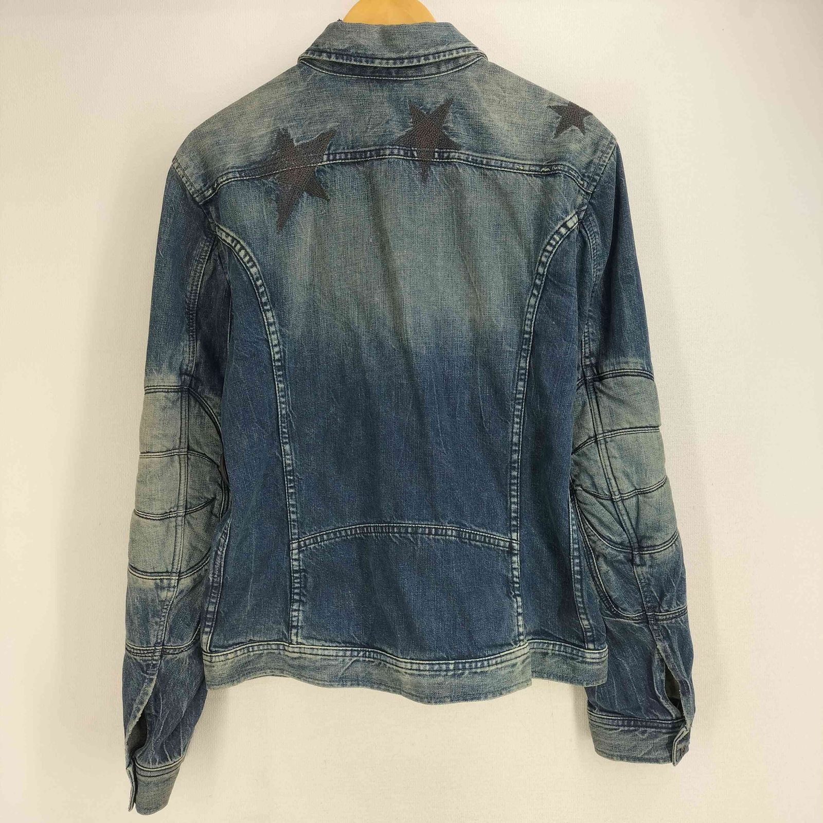 ディーゼル DIESEL バックスター刺繍 ダメージ加工 デニムジャケット 