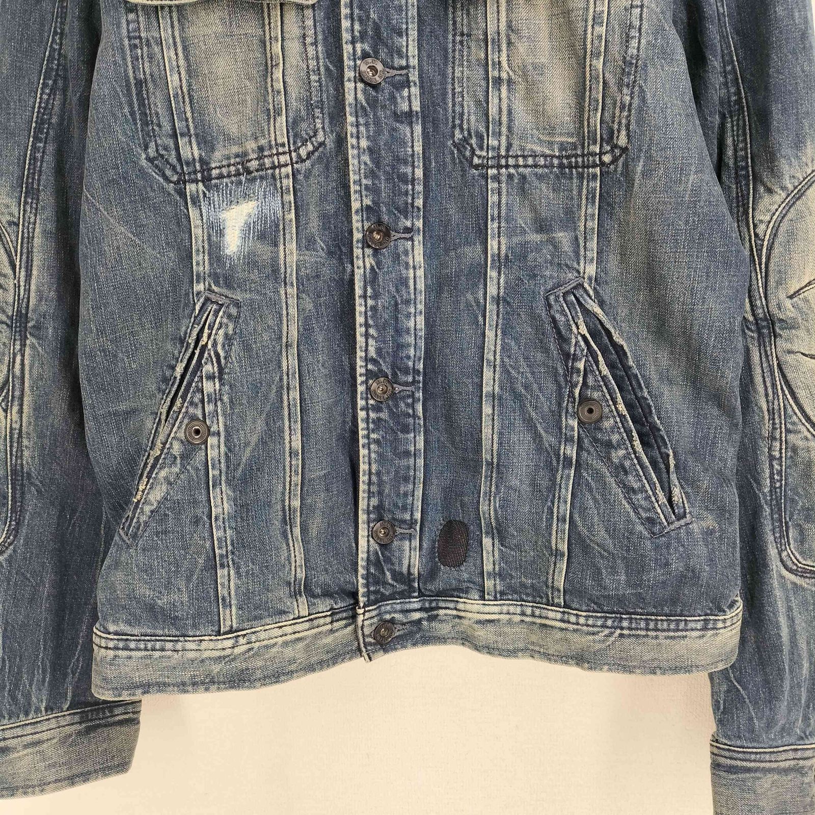ディーゼル DIESEL バックスター刺繍 ダメージ加工 デニムジャケット 