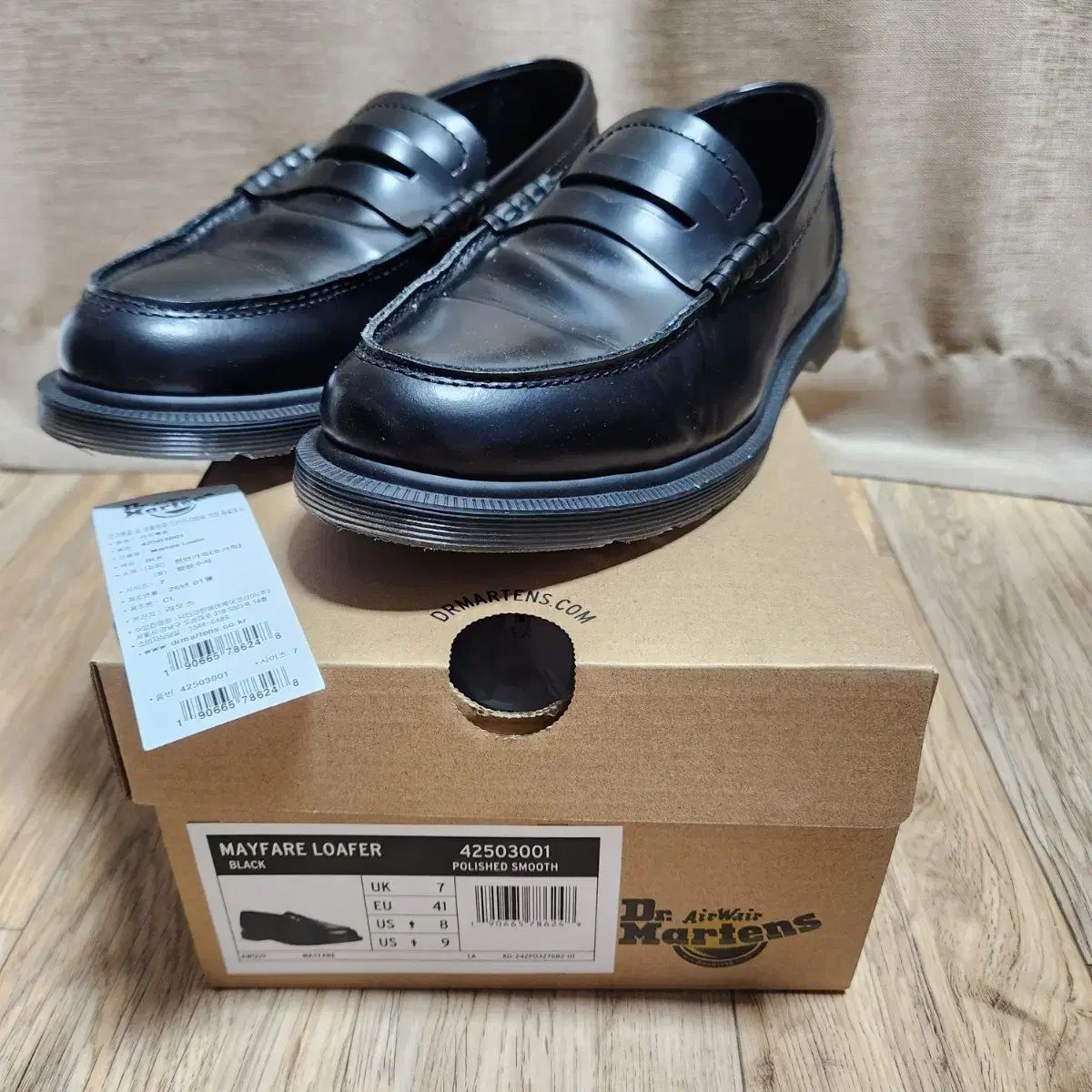 DR. MARTENS メイフェア ローファー ポリッシュド スムース - ブラック 260サイズ