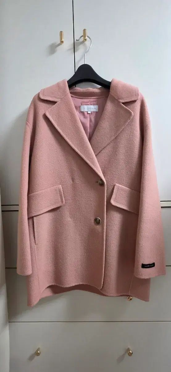オリーブ デ オリーブ カシミアブレンド ピンク ウール ハーフ コート