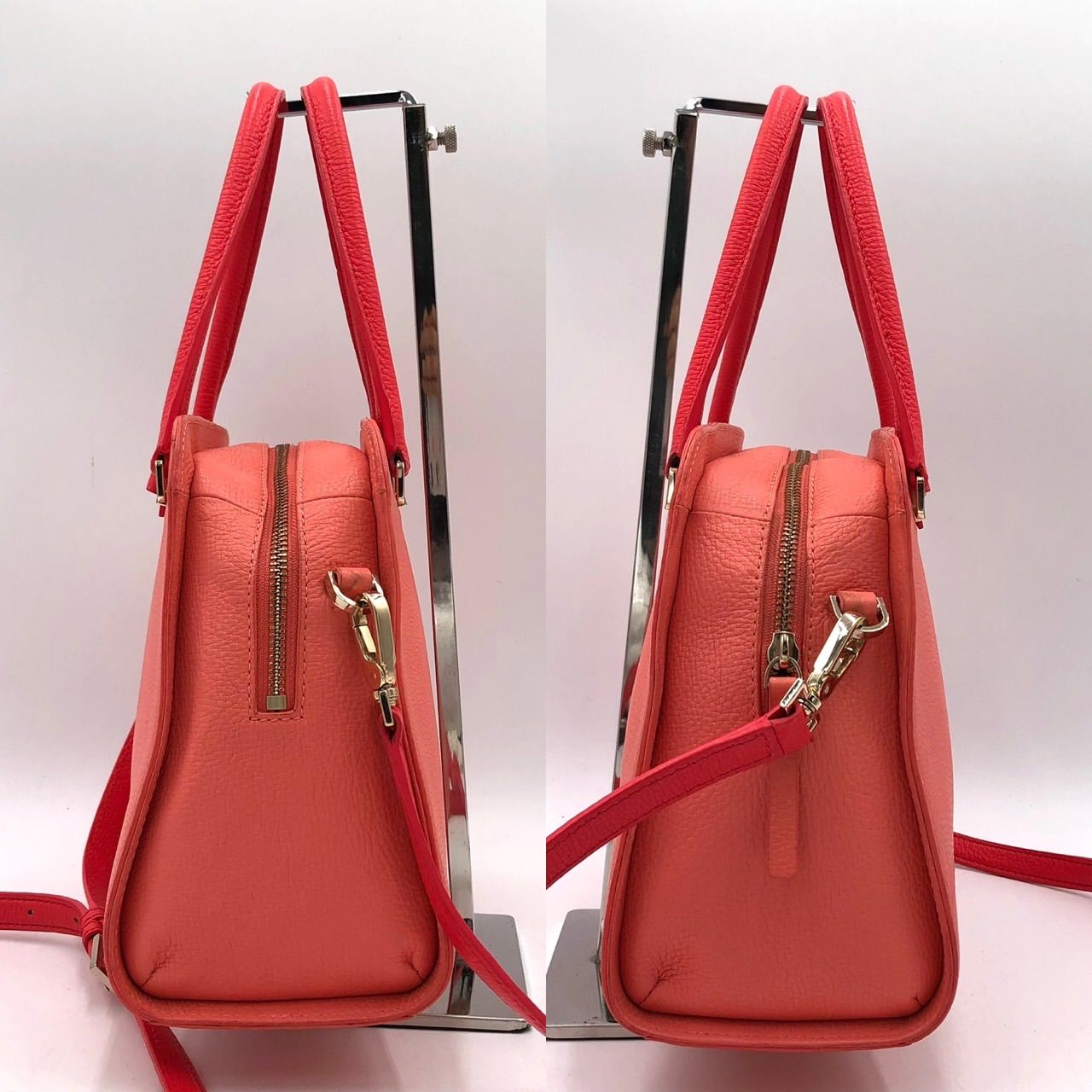ケイトスペード kate spade 2way ハンドバッグ コーラルピンク リボン 