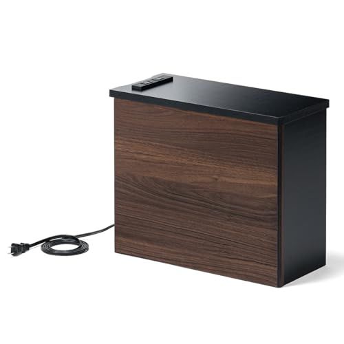 サンワダイレクト ルーター 収納 ケーブルボックス 木製 コンセント付き 幅40×高さ33×奥行18cm 角置き用 配線隠し 木目調 ダークブラウン 200-CB046DBRMas 5495b9fc